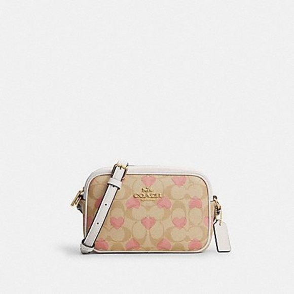 NWT Coach Mini Jamie Camera Bag In Signature Canvas With Heart Print CO940 - Picture 5 of 13